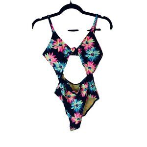 2/$35 NWT California Waves Small Multicolor Floral One-Piece Swimsuit High Leg